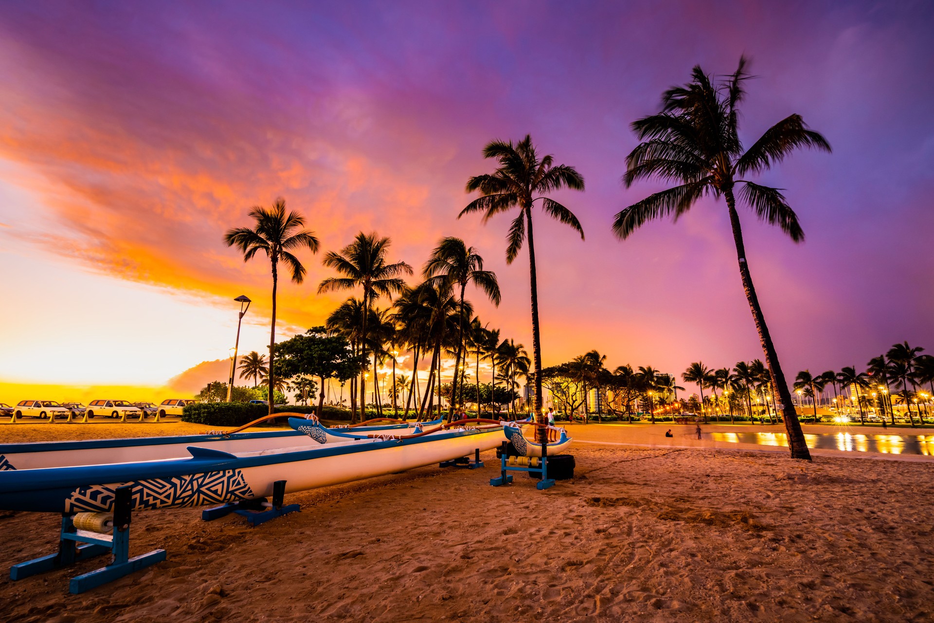Waikiki Beach at sunset