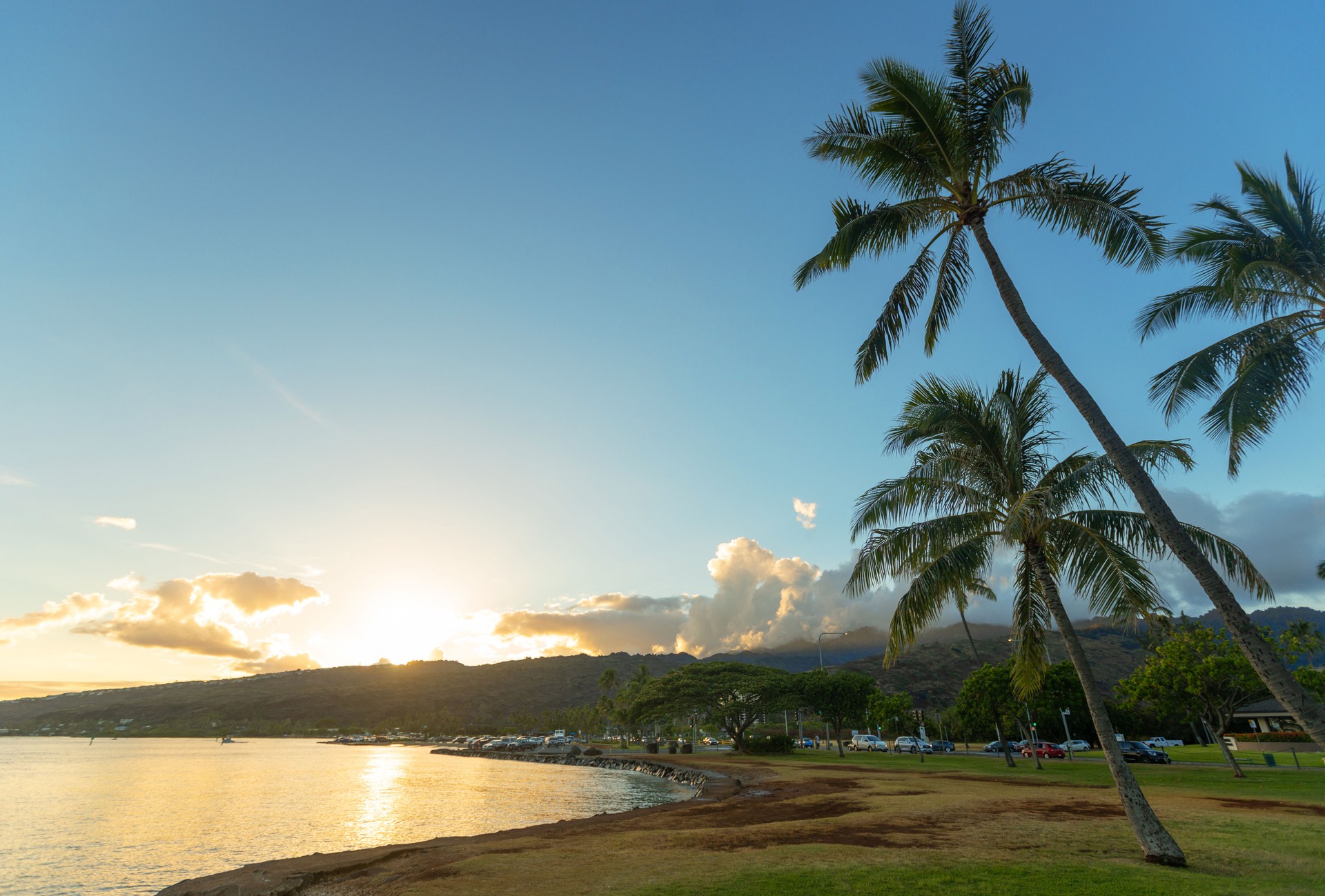 Sunset Maunalua Bay Beach Park Hawaii